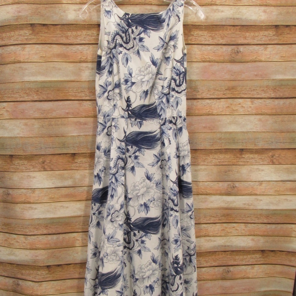 Breeches Blue/Off-White Sleeveless Back-Button Dress 4
